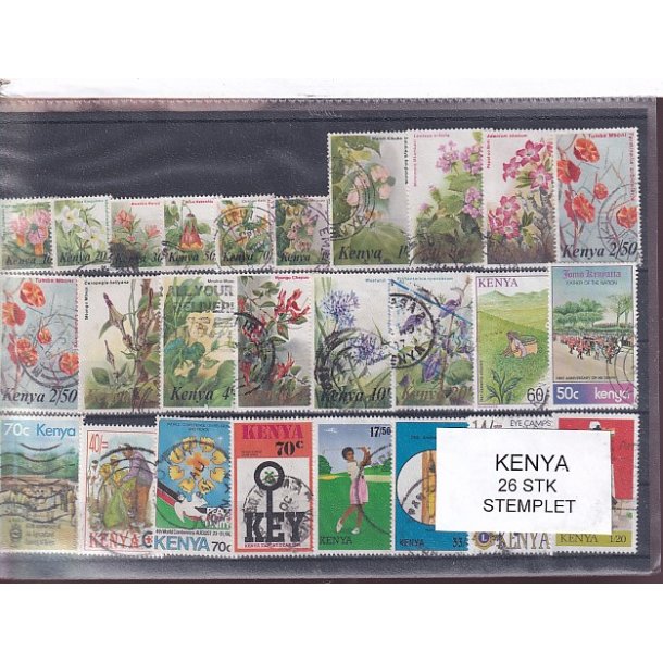 Kenya Samling - 26 Stk. Stemplet 
