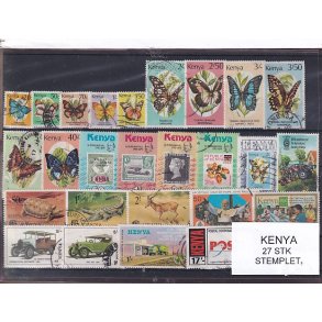 Kenya Samling - 27 Stk. Stemplet 