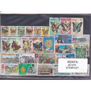 Kenya Samling - 28 Stk. Stemplet 
