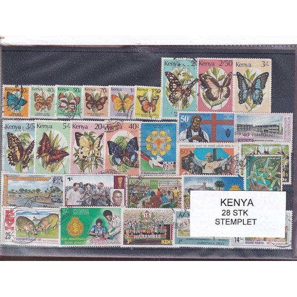 Kenya Samling - 28 Stk. Stemplet 
