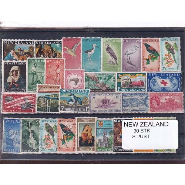 New Zealand Samling - 30 Stk. Stemplet/ Ustemplet