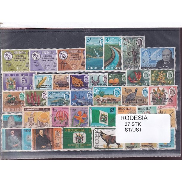 Rhodesia Samling - 37 Stk. - Stemplet/Ustemplet