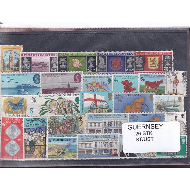 Guernsey - 26 Stk. - Stemplet/Ustemplet