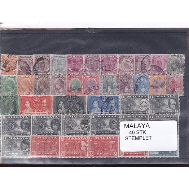 Malaya Samling - 40 Stk. Stemplet