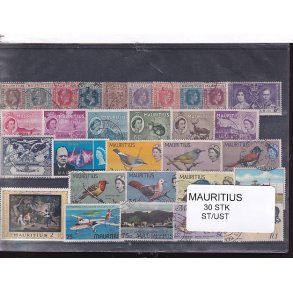 Mauritius Samling - 30 Stk. Stemplet/Ustemplet