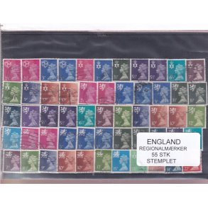 England - Regionalmrker - 55 Stk. - Stemplet