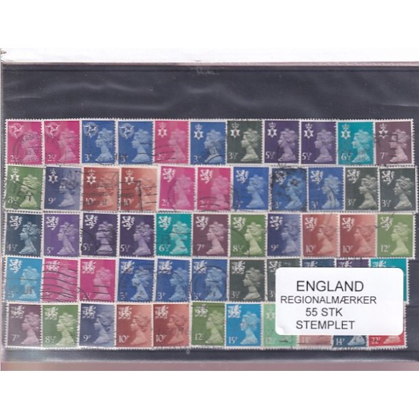 England - Regionalmrker - 55 Stk. - Stemplet