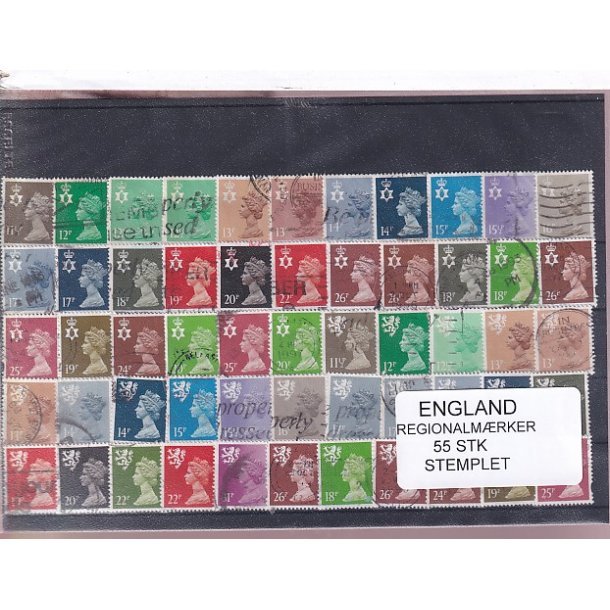 England - Regionalmrker - 55 Stk. - Stemplet