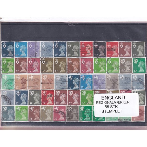 England - Regionalmrker - 55 Stk. - Stemplet