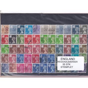 England - Regionalmrker - 55 Stk. - Stemplet