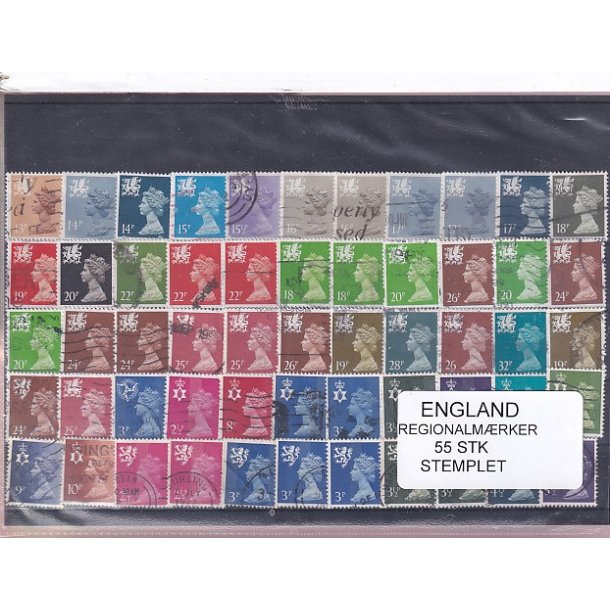 England - Regionalmrker - 55 Stk. - Stemplet