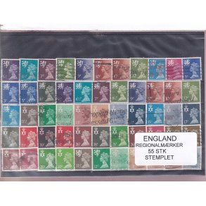 England - Regionalmrker - 55 Stk. - Stemplet