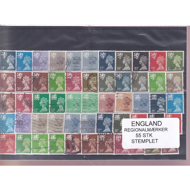 England - Regionalmrker - 55 Stk. - Stemplet