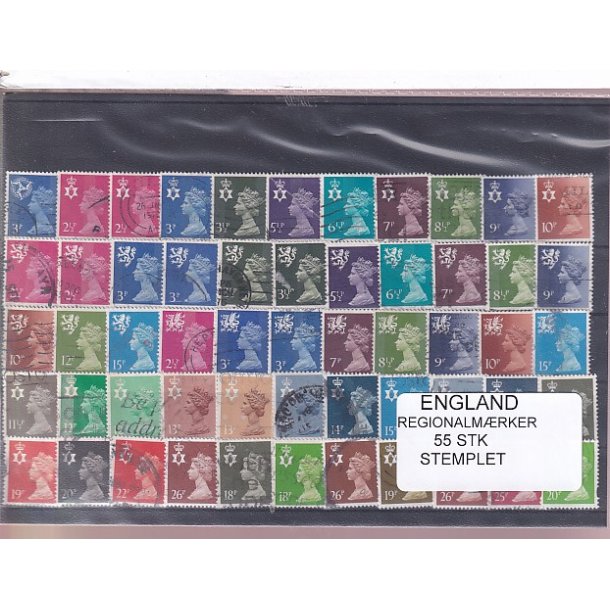 England - Regionalmrker - 55 Stk. - Stemplet