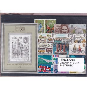 England - 1 Miniark + 16 Stk. -  Postfrisk