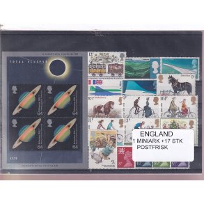 England - 1 Miniark + 17 Stk. -  Postfrisk