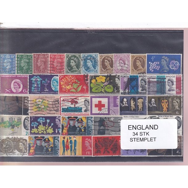England - 34 Stk. -  Stemplet