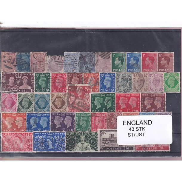 England - 43 Stk. -  Stemplet/Ustemplet