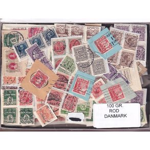 Danmark 100 g. Frim�rke ROD. - Hjemkommet  15 - 11 - 2025