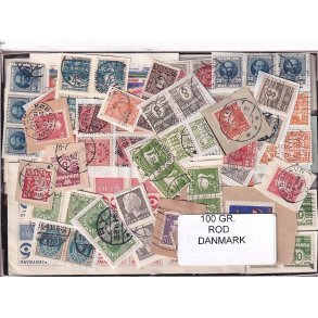 Danmark 100 g. Frim�rke ROD. - Hjemkommet  15 - 11 - 2025