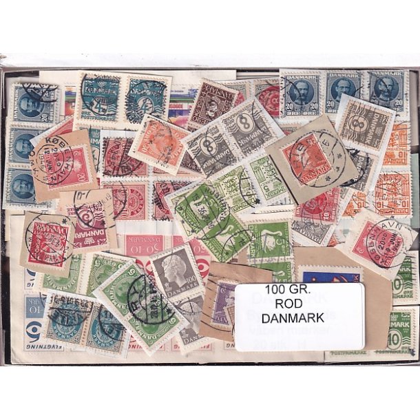 Danmark 100 g. Frim�rke ROD. - Hjemkommet  15 - 11 - 2025