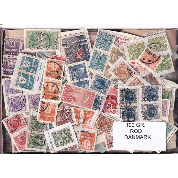 Danmark 100 g. Frim�rke ROD. - Hjemkommet  15 - 11 - 2025