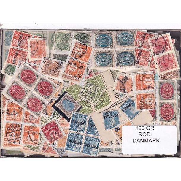 Danmark 100 g. Frim�rke ROD. - Hjemkommet  15 - 11 - 2025