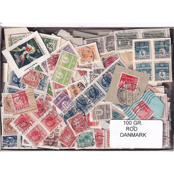 Danmark 100 g. Frim�rke ROD. - Hjemkommet  15 - 11 - 2025