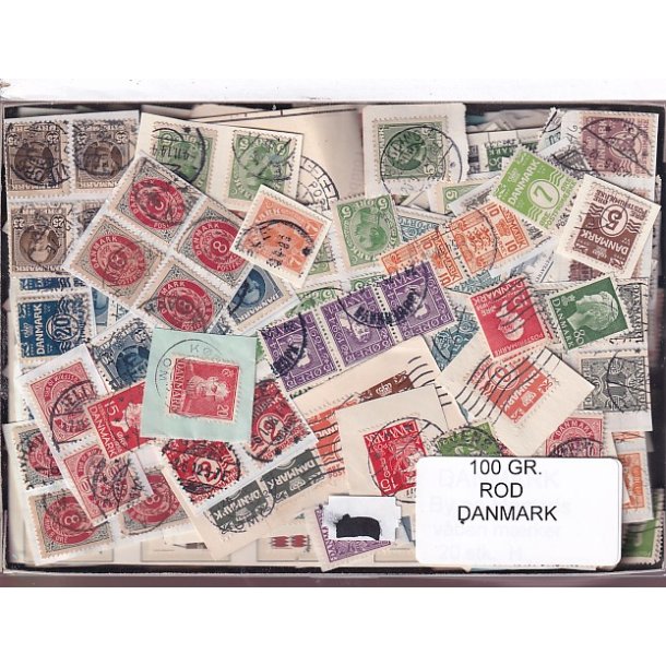 Danmark 100 g. Frim�rke ROD. - Hjemkommet  15 - 11 - 2025