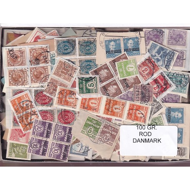 Danmark 100 g. Frim�rke ROD. - Hjemkommet  15 - 11 - 2025