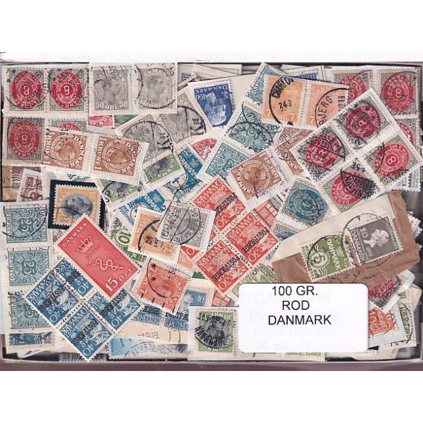 Danmark 100 g. Frim�rke ROD. - Hjemkommet  15 - 11 - 2025