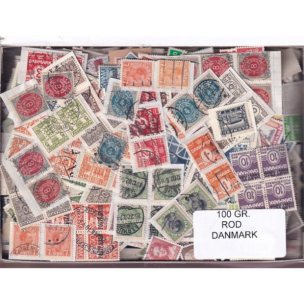 Danmark 100 g. Frim�rke ROD. - Hjemkommet  15 - 11 - 2025