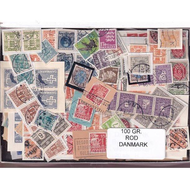 Danmark 100 g. Frim�rke ROD. - Hjemkommet  15 - 11 - 2025