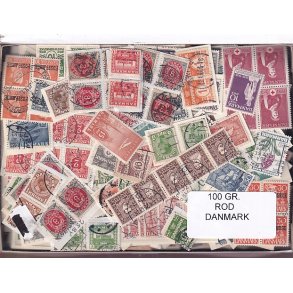 Danmark 100 g. Frim�rke ROD. - Hjemkommet  15 - 11 - 2025