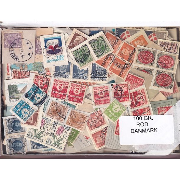 Danmark 100 g. Frim�rke ROD. - Hjemkommet  15 - 11 - 2025