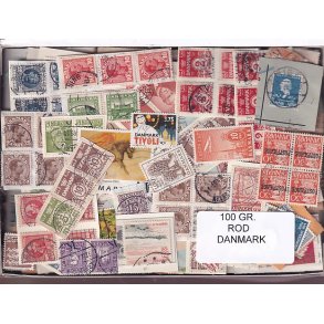  Danmark 100 g. Frim�rke ROD. - Hjemkommet  15 - 11 - 2025