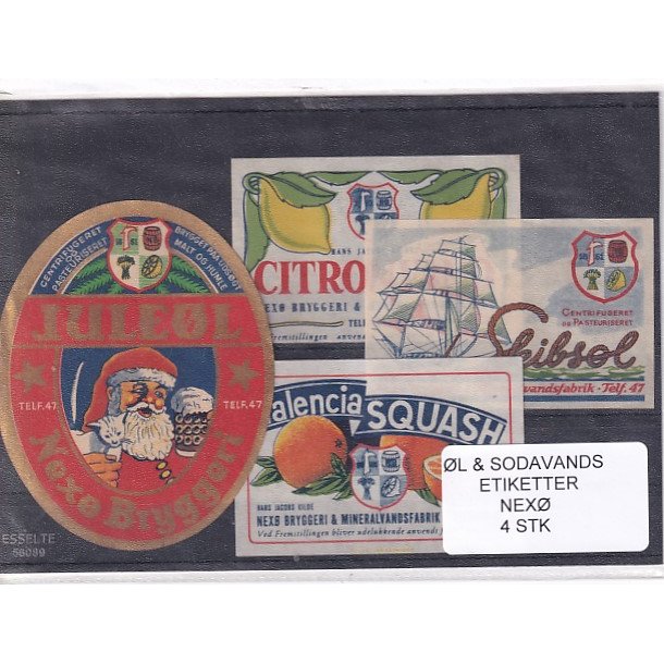 �l og Sodavands Etiketter - Nex� - 4 Stk.