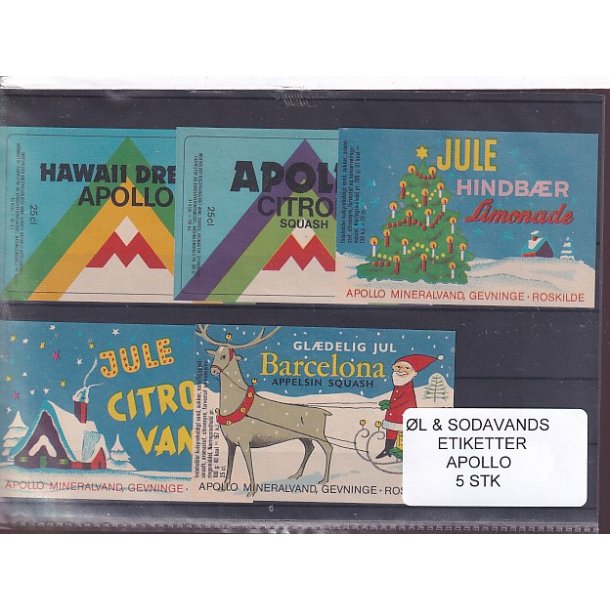 �l og Sodavands Etiketter - Apollo - 5 Stk.