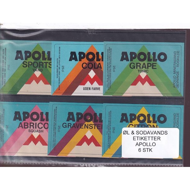 �l og Sodavands Etiketter - Apollo - 6 Stk.