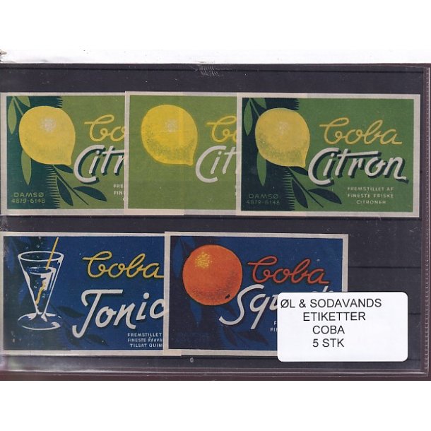 �l og Sodavands Etiketter - Coba - 5 Stk.