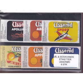 �l og Sodavands Etiketter - Usser�d - 6 Stk.