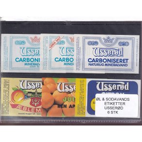 �l og Sodavands Etiketter - Usser�d - 6 Stk.