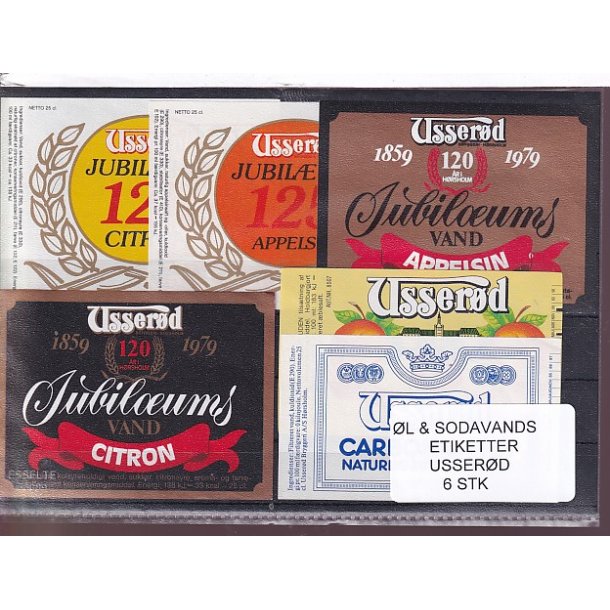 �l og Sodavands Etiketter - Usser�d - 6 Stk.
