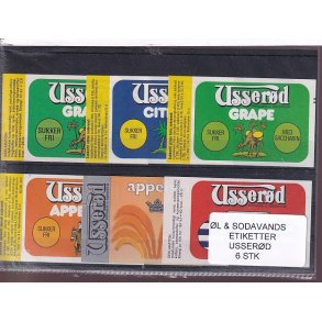 �l og Sodavands Etiketter - Usser�d - 6 Stk.