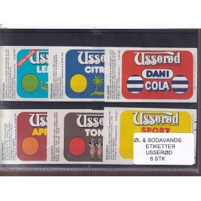 �l og Sodavands Etiketter - Usser�d - 6 Stk.