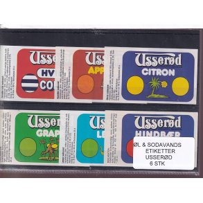 �l og Sodavands Etiketter - Usser�d - 6 Stk.