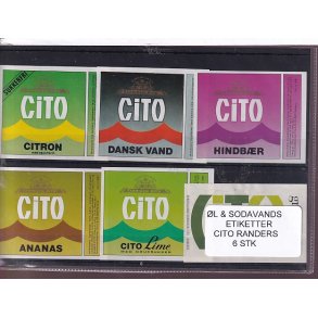 �l og Sodavands Etiketter - Cito Randers - 6 Stk.