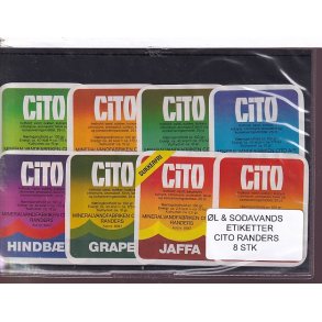 �l og Sodavands Etiketter - Cito Randers - 8 Stk.