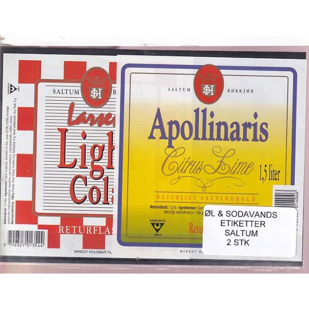 �l og Sodavands Etiketter - Saltum - 2 Stk.