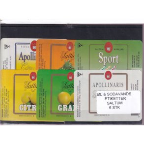 �l og Sodavands Etiketter - Saltum - 6 Stk.